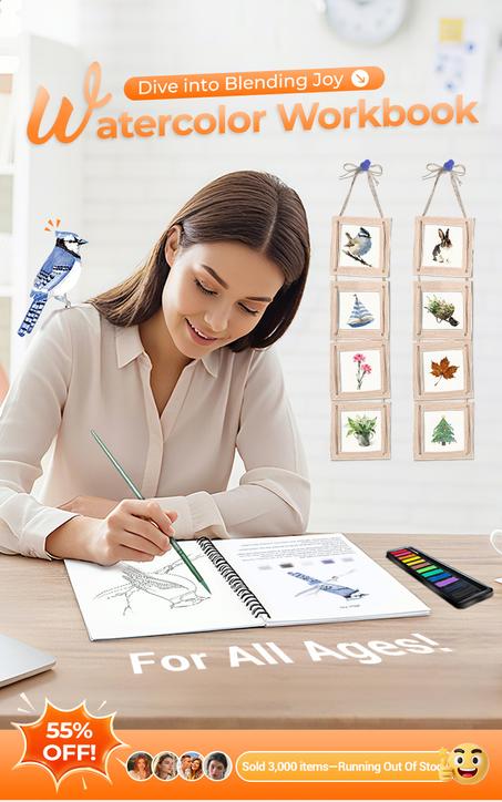 Hot Sale 55% OFF📚Beginner-Friendly❤️Watercolor Workbook