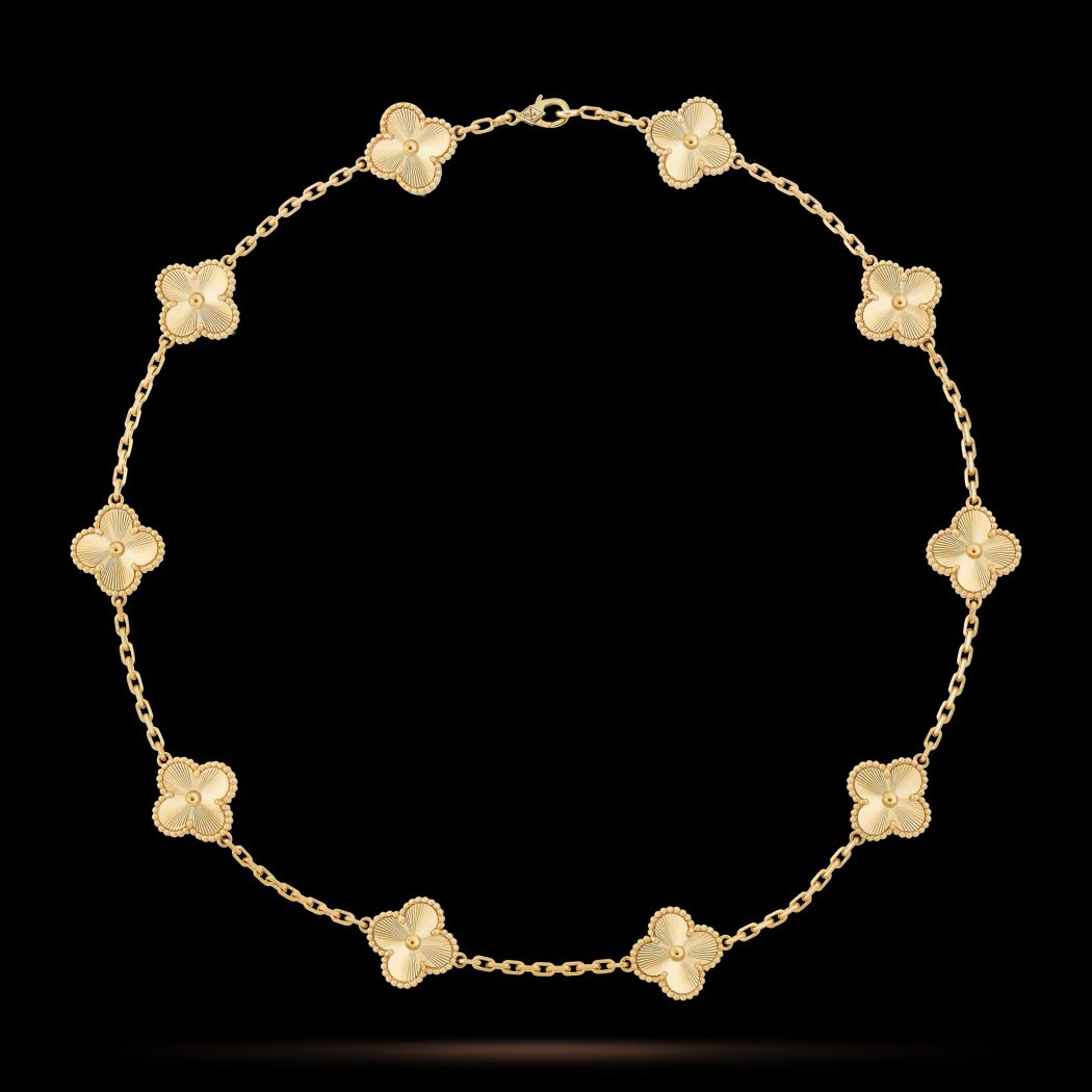 Collier VAN CLEEF doré en acier inoxydable