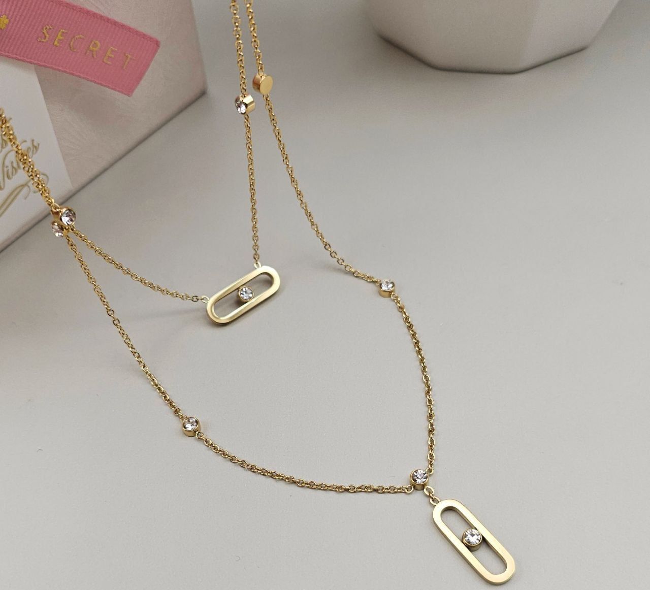 Collier Messika double en acier inoxydable