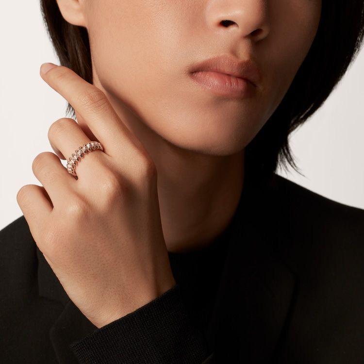 Bague cartier clash doré en acier inoxydable