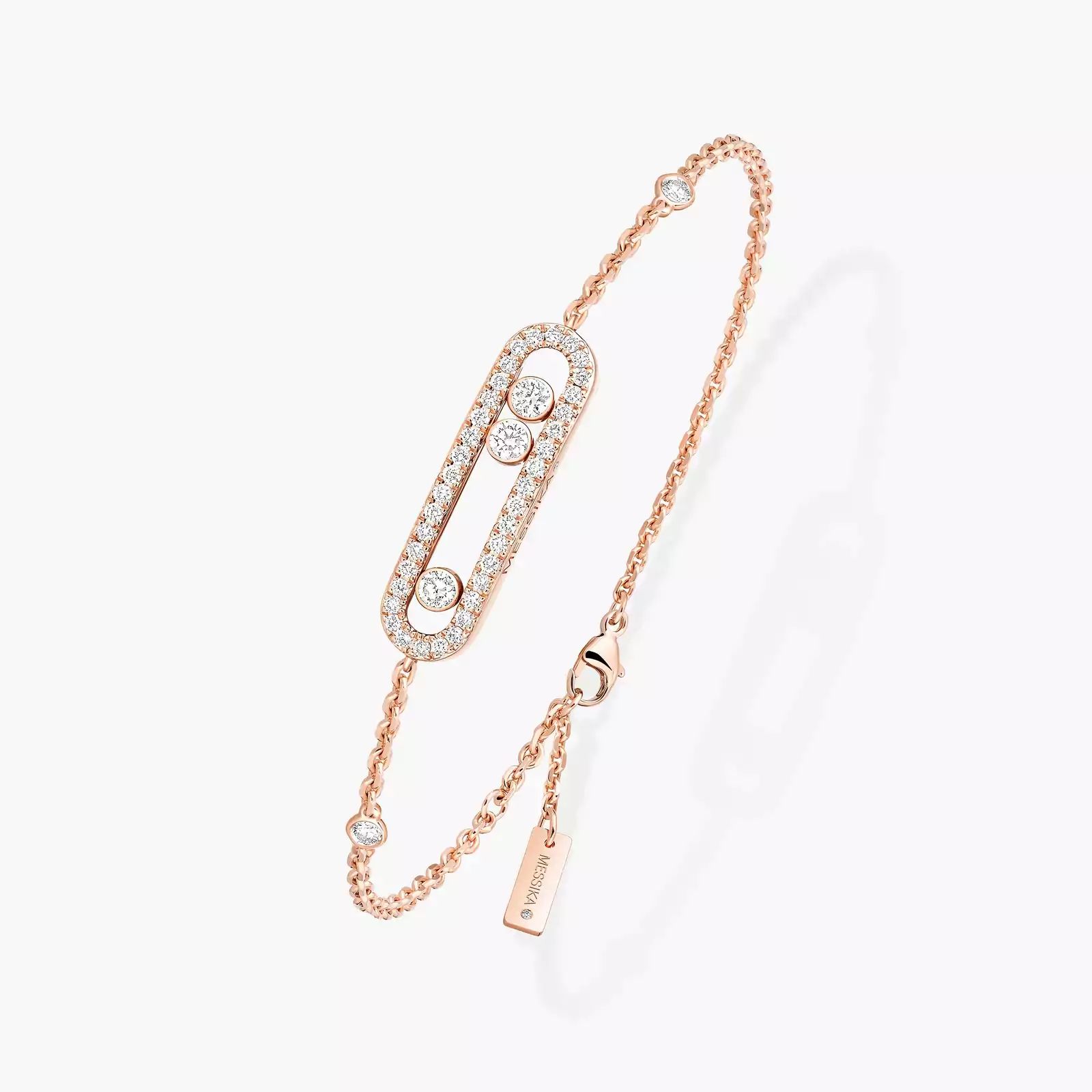 Gourmette Messika strass en acier inoxydable