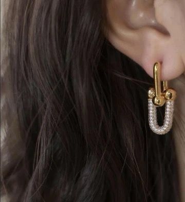 Boucles d’oreilles Tiffany & co avec strass en acier inoxydable