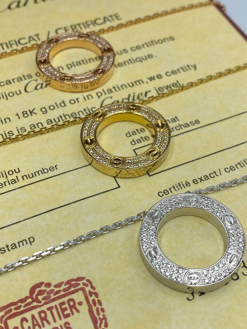 Collier CARTIER love avec strass en acier inoxydable