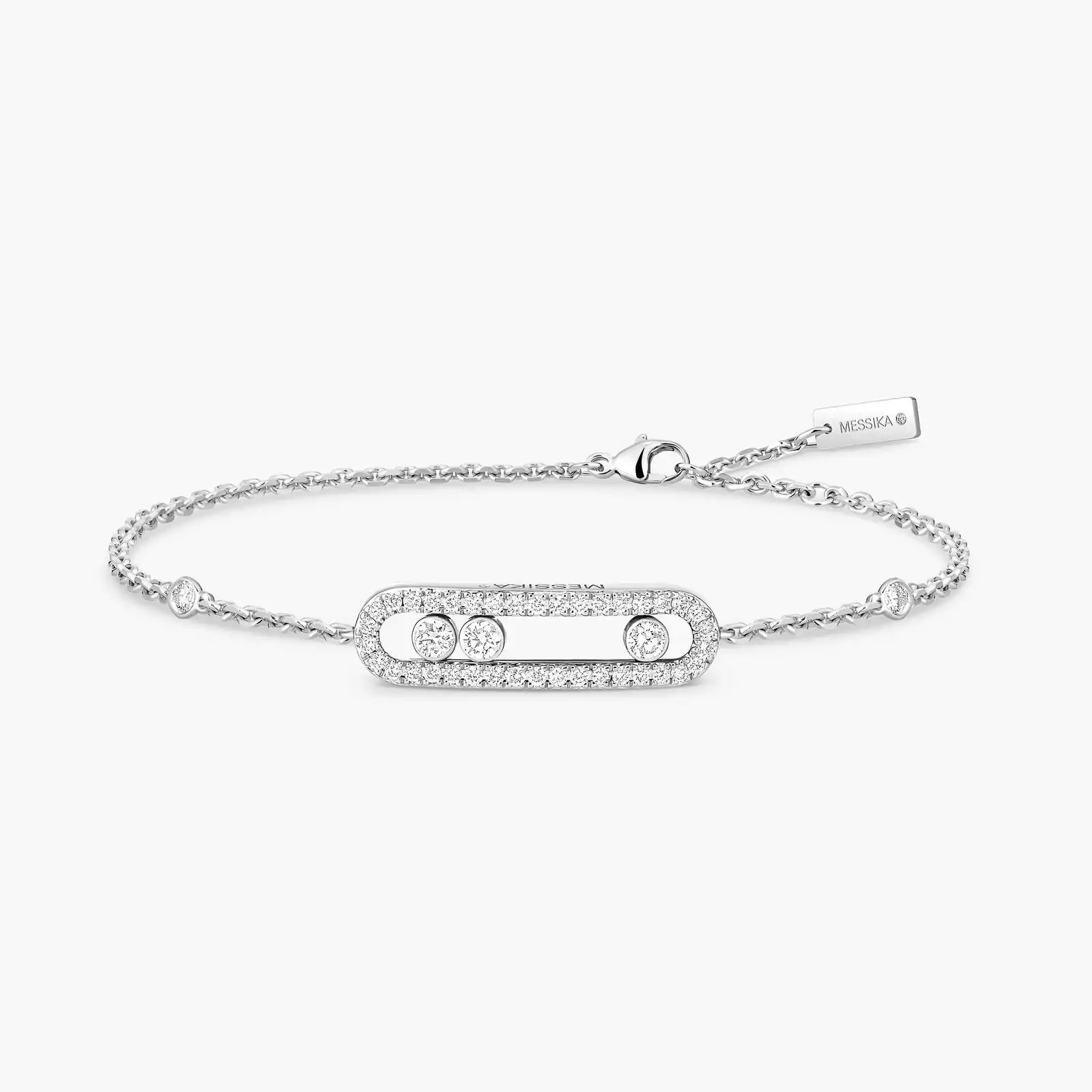 Gourmette Messika strass en acier inoxydable