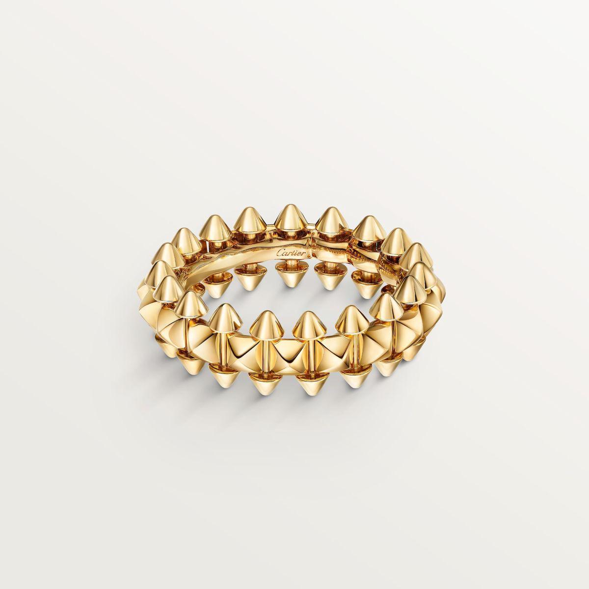 Bague cartier clash doré en acier inoxydable