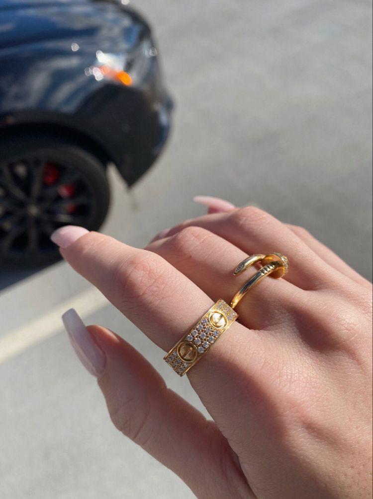 Bague Cartier løve pavée avec strass en acier inoxydable