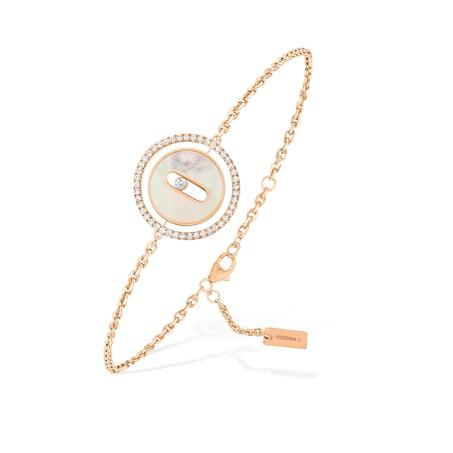 Gourmette Messika nacre strass en acier inoxydable