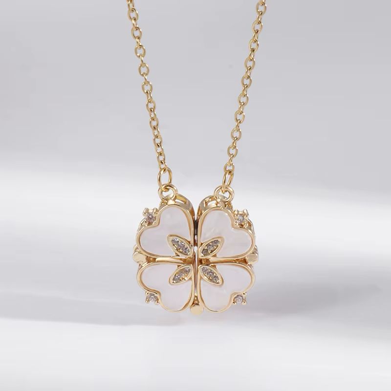 Collier femme acier doré magnétique