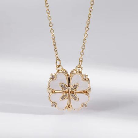 Collier femme acier doré magnétique