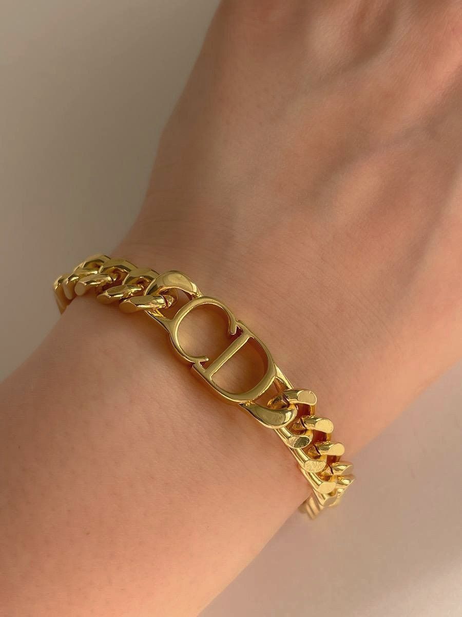 Gourmette femme DIOR CD en acier inoxydable