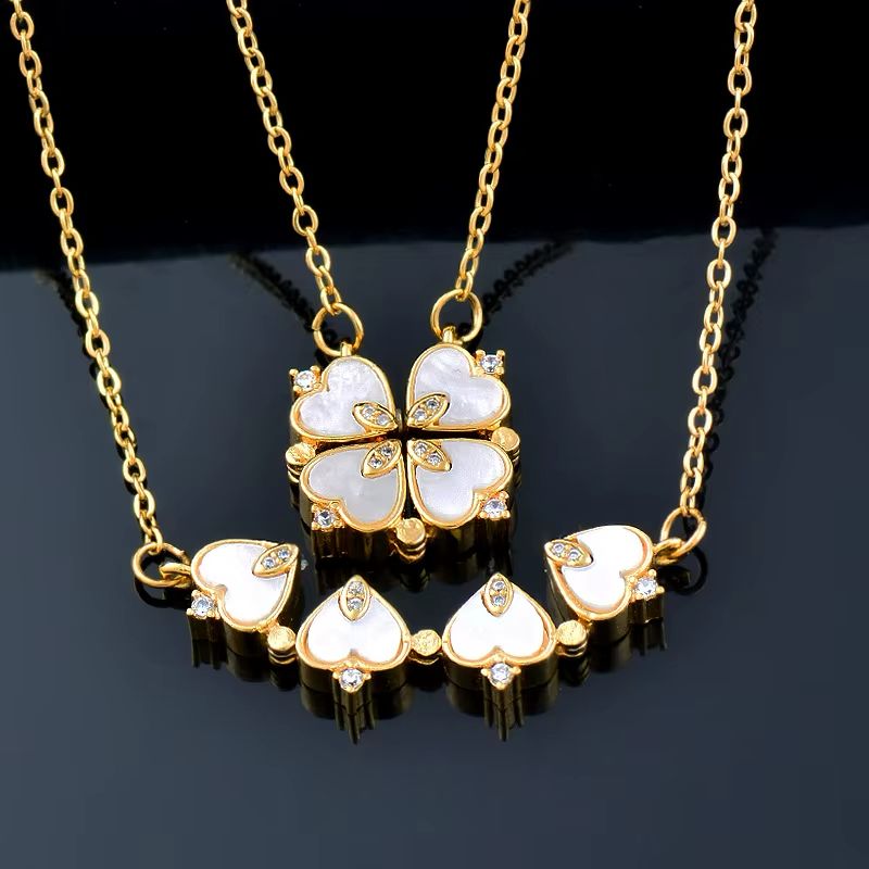 Collier femme acier doré magnétique