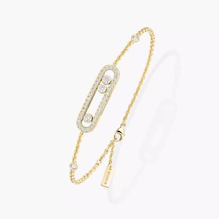 Gourmette Messika strass en acier inoxydable