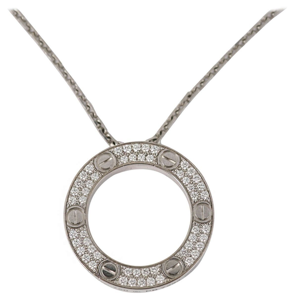 Collier CARTIER love avec strass en acier inoxydable
