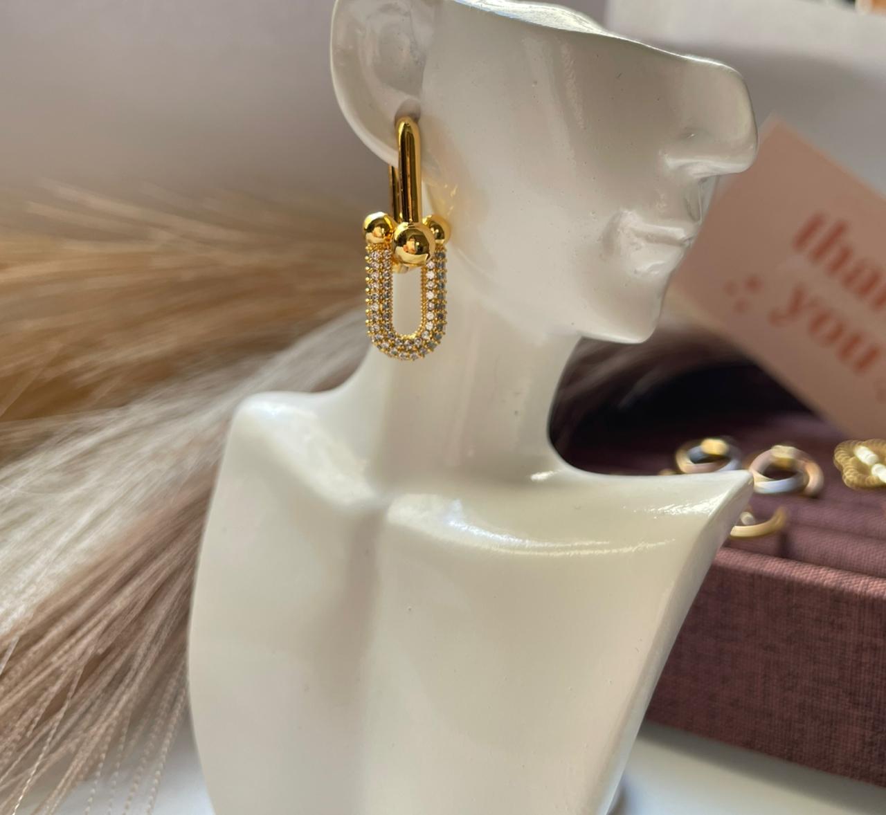 Boucles d’oreilles Tiffany & co avec strass en acier inoxydable
