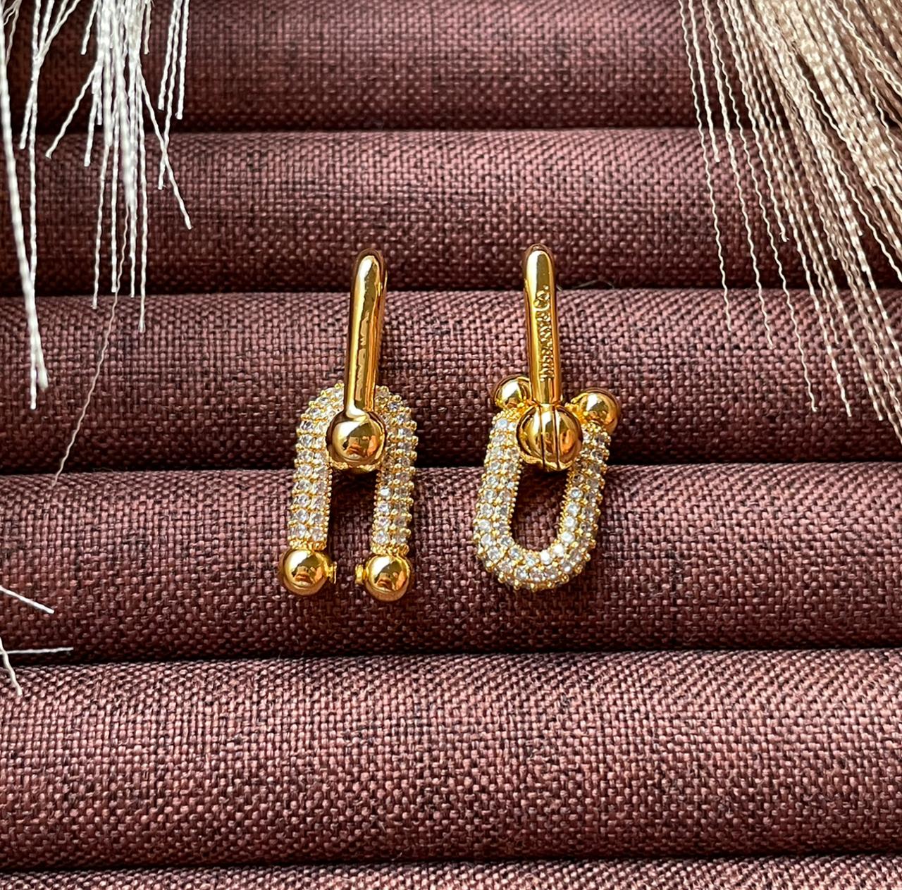 Boucles d’oreilles Tiffany & co avec strass en acier inoxydable