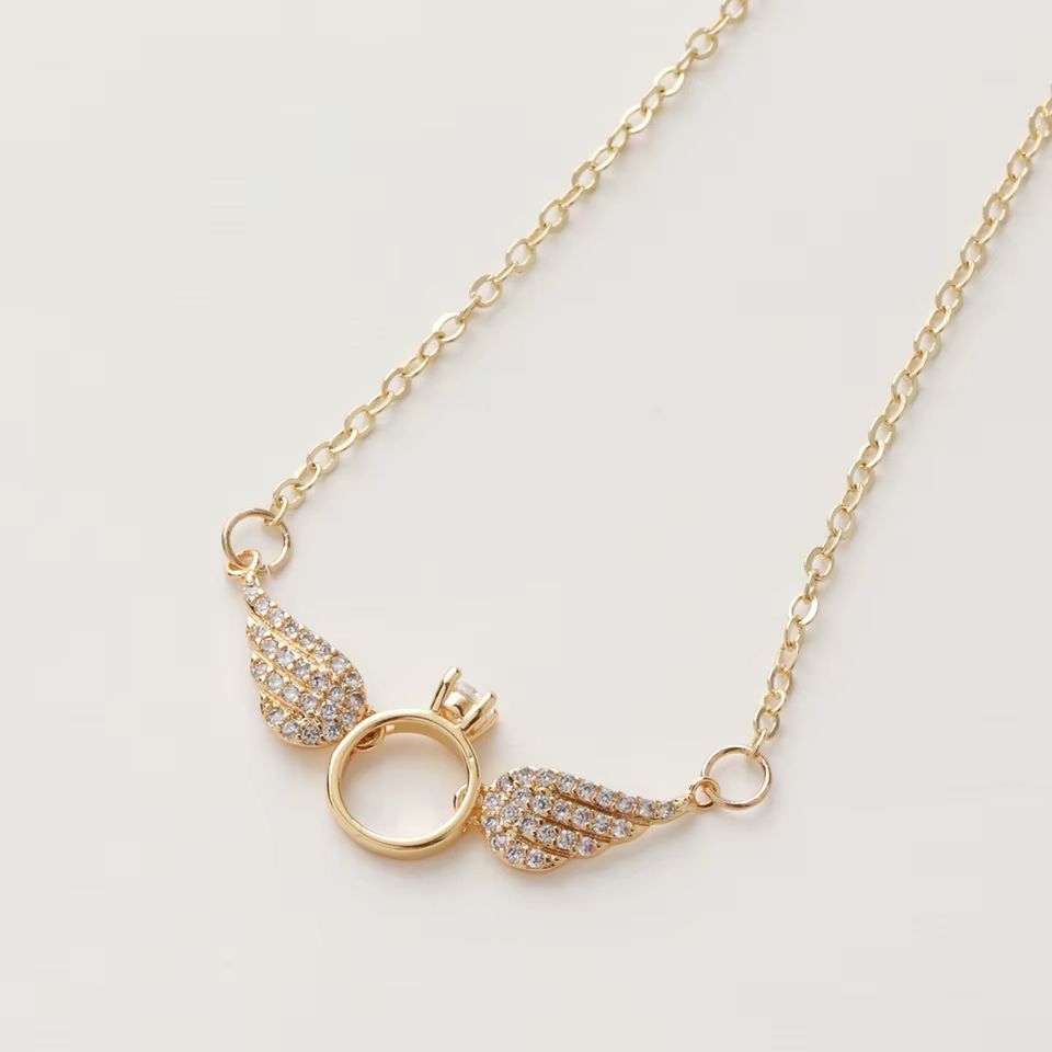 Collier Angel ring en acier inoxydable