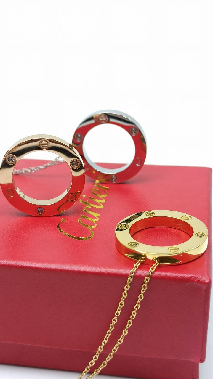 Collier CARTIER love avec 3 diamants en acier inoxydable