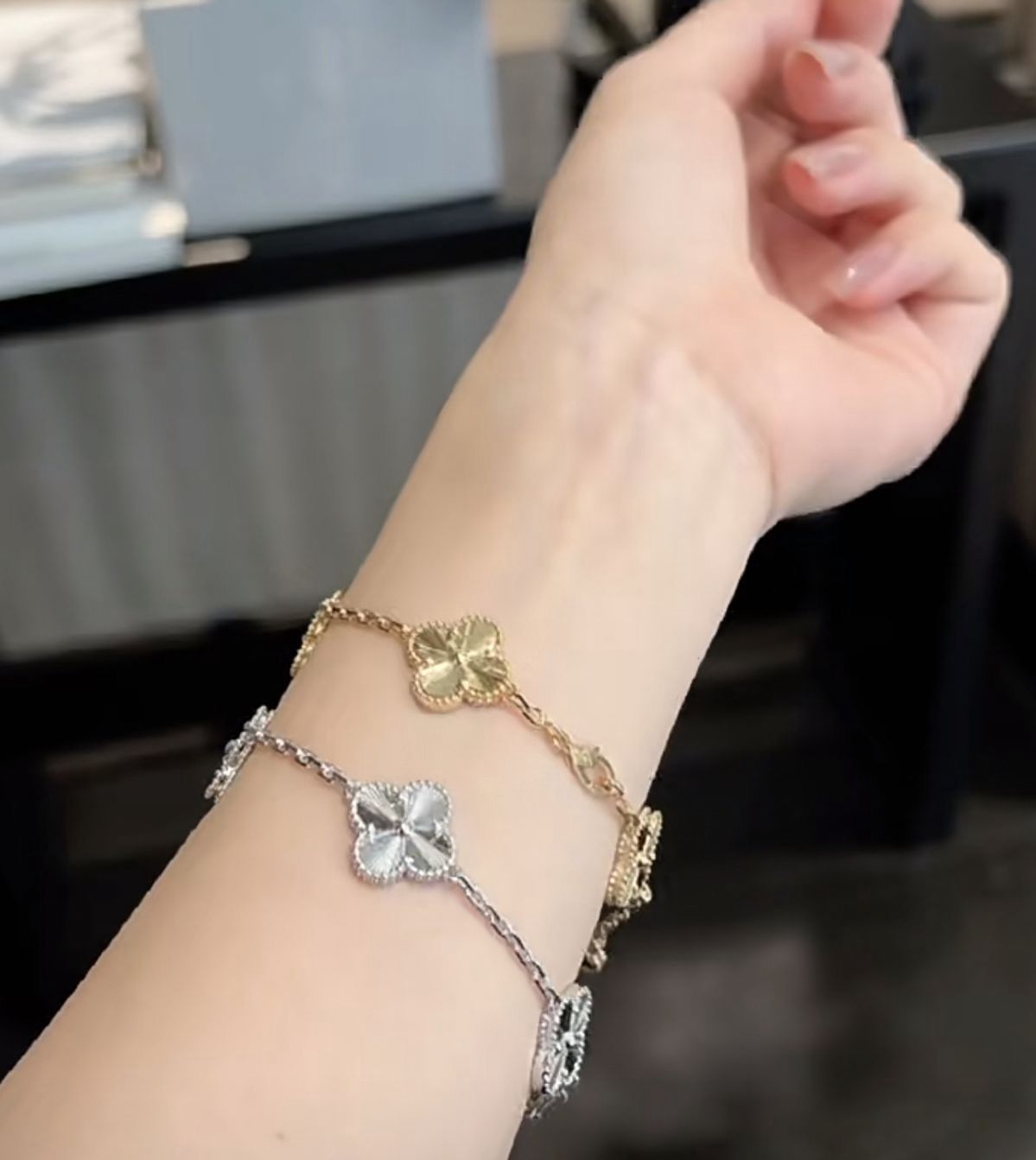 Gourmette Van cleef en acier inoxydable