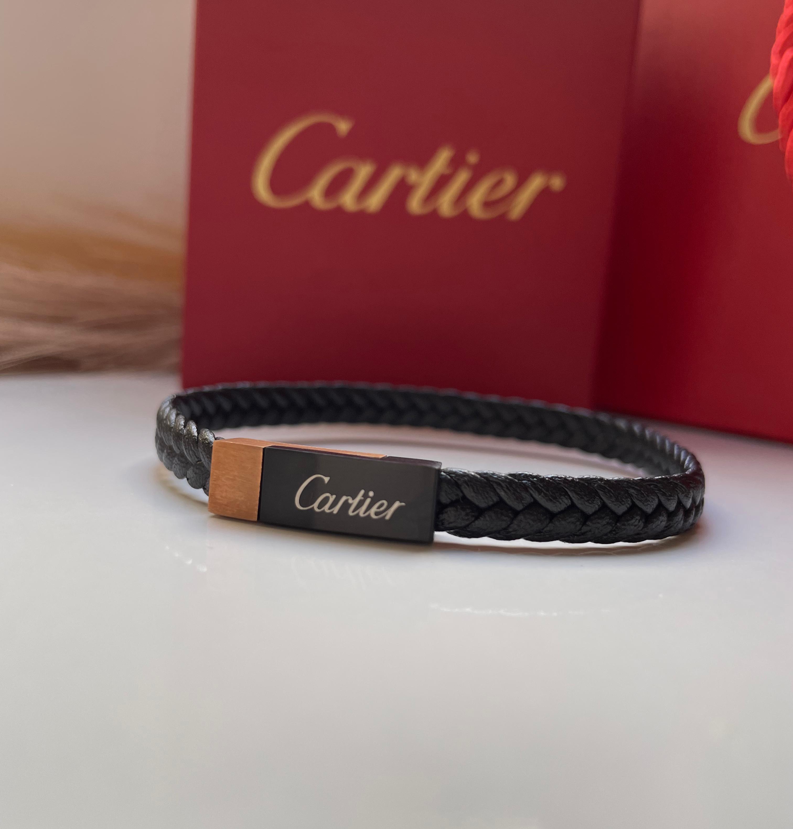 Bracelet homme CARTIER cuir avec packaging complet