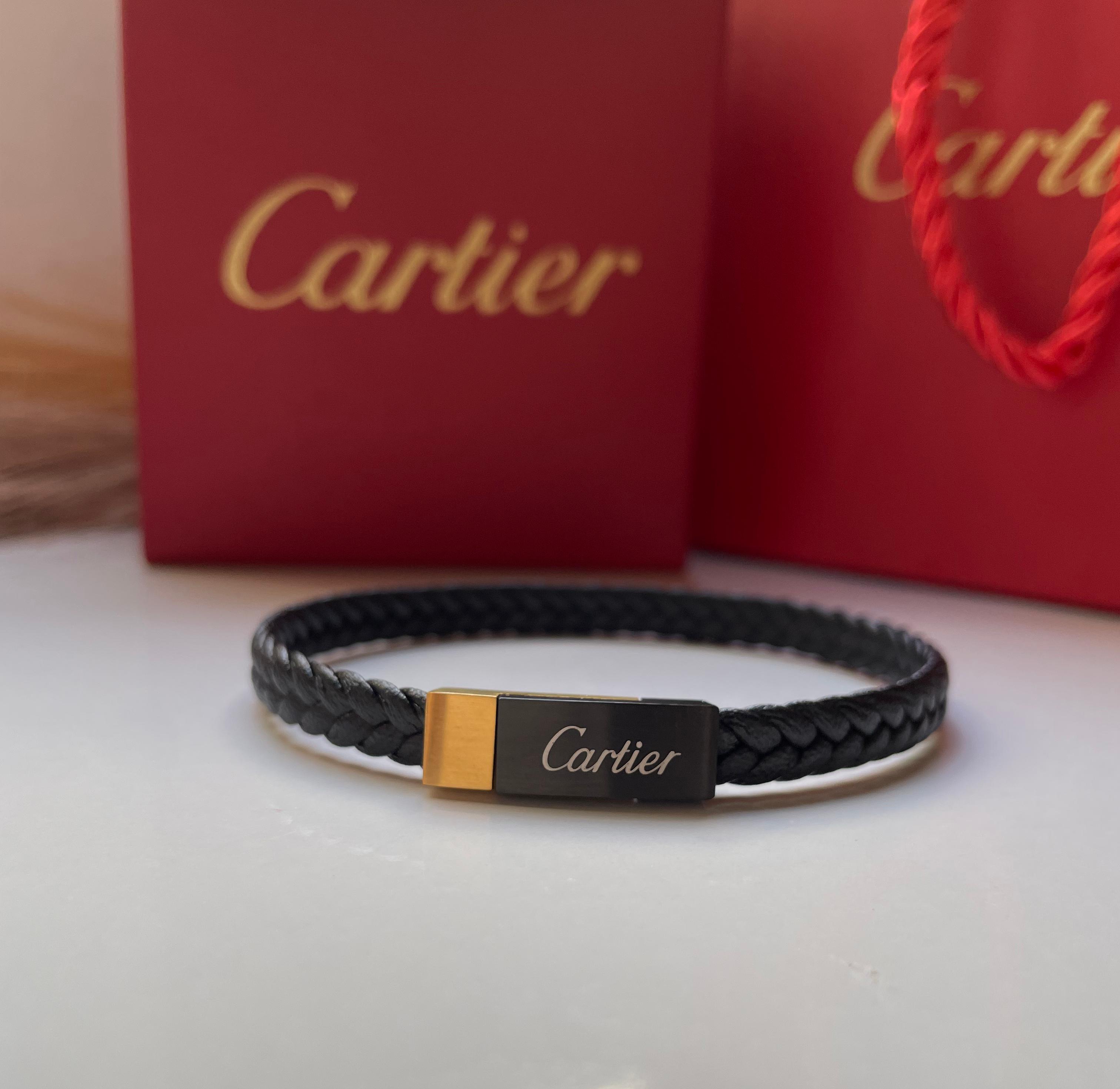 Bracelet homme CARTIER cuir avec packaging complet