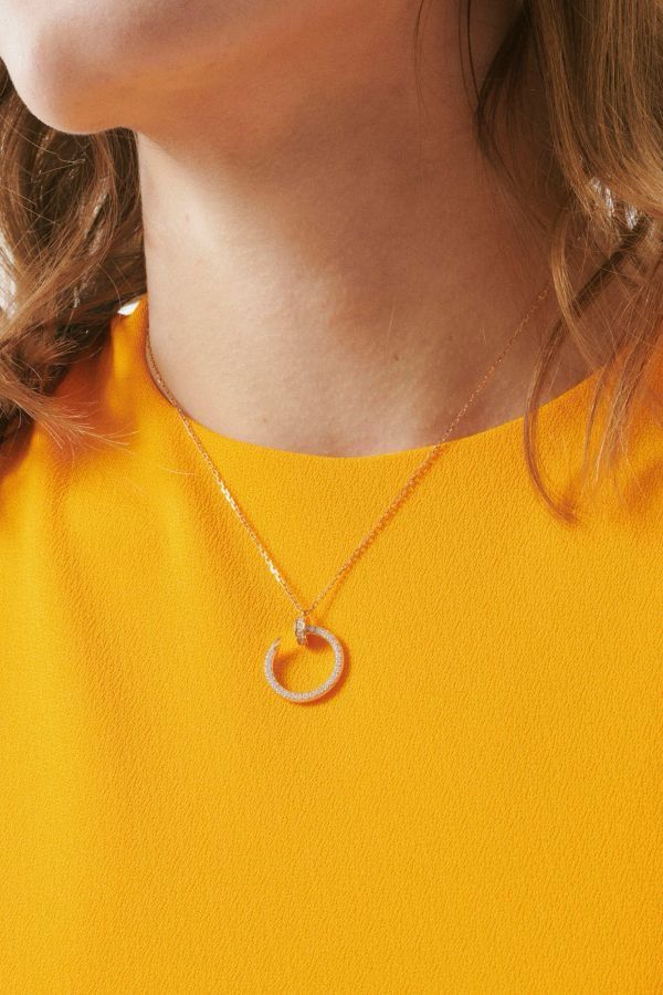 Collier femme CARTIER clou avec strass en acier inoxydable