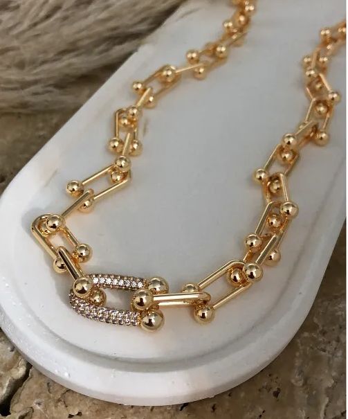 Collier Tiffany & Co avec strass en acier inoxydable