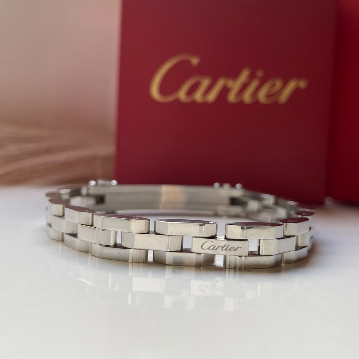 Bracelet hommes Cartier en acier avec packaging complet
