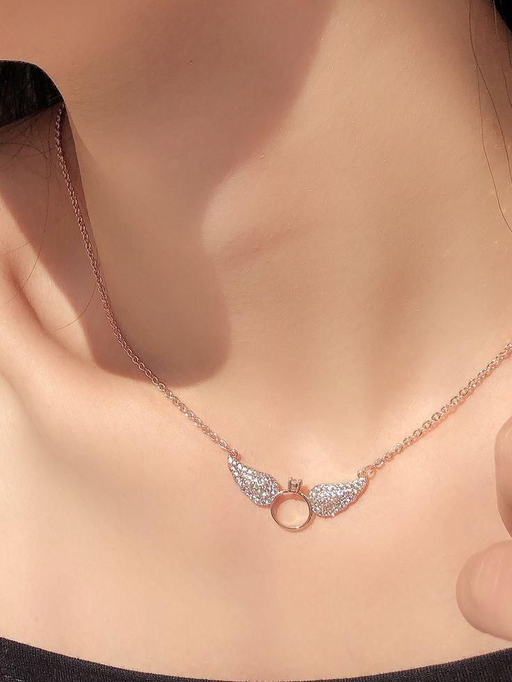 Collier Angel ring en acier inoxydable