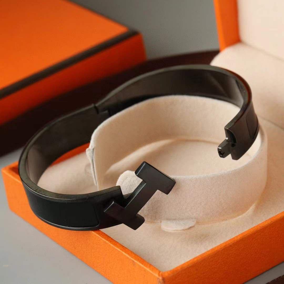 Bracelet homme acier noir HERMES avec packaging