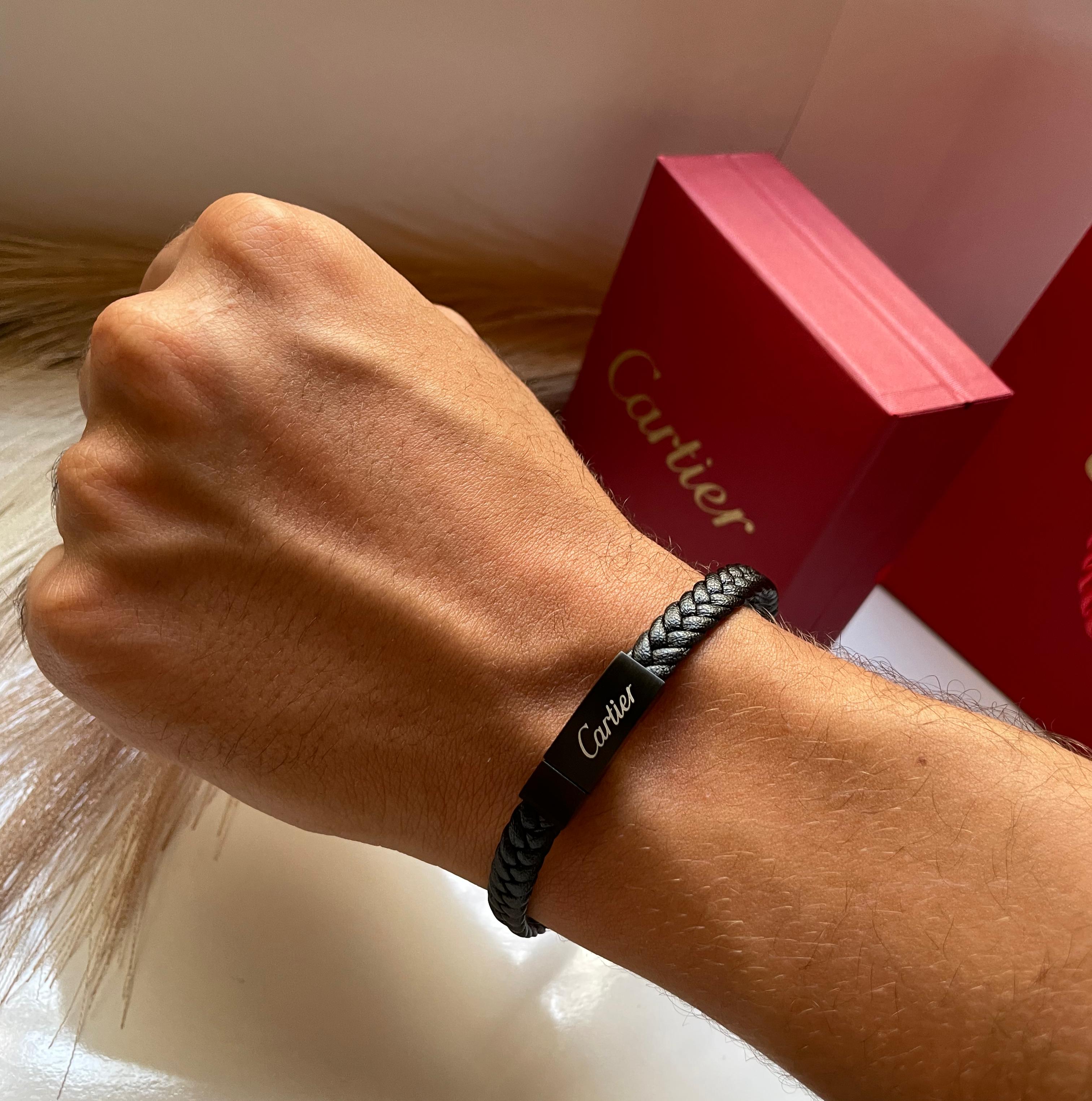 Bracelet homme CARTIER cuir avec packaging complet