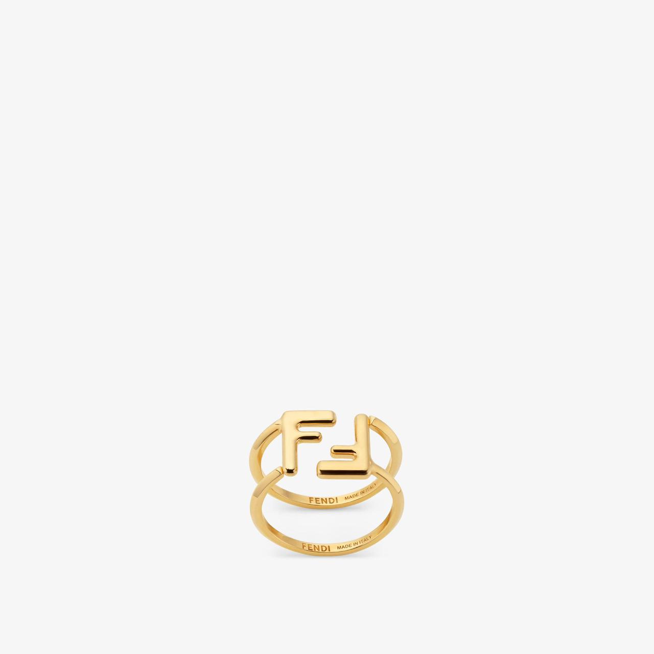 Bague Fendi double doré en acier inoxydable