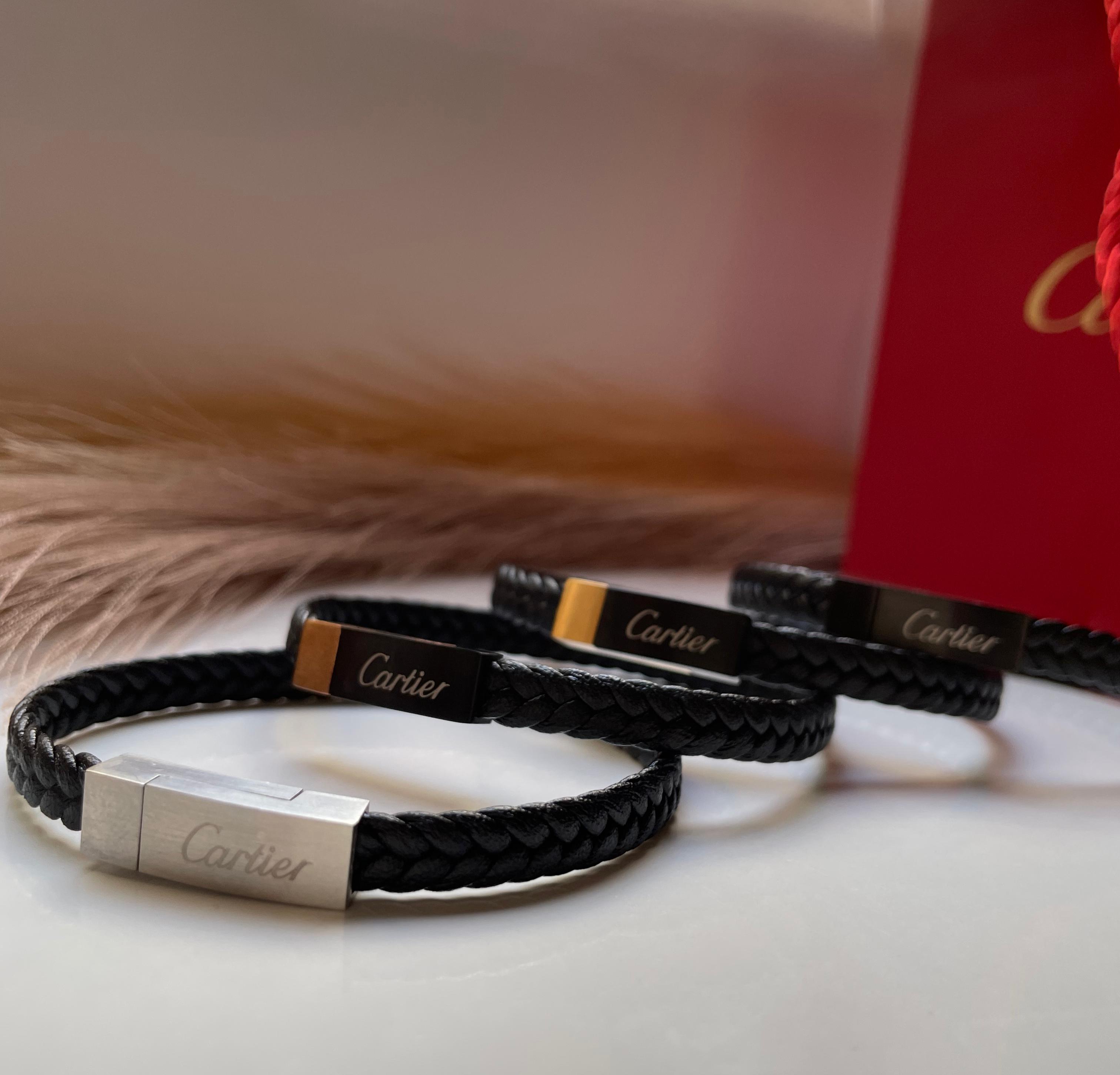 Bracelet homme CARTIER cuir avec packaging complet