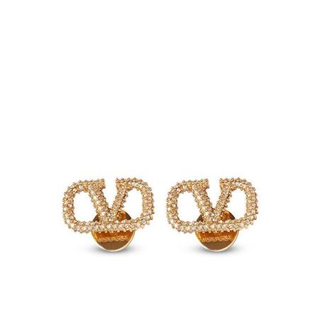 Boucles d'oreilles Valentino -V- strass en acier inoxydable