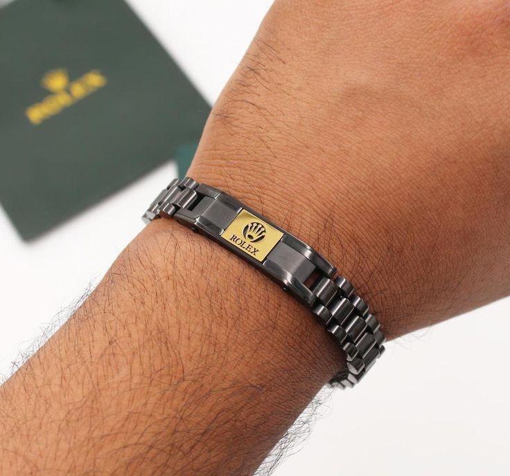 Gourmette homme ROLEX en acier avec packaging complet