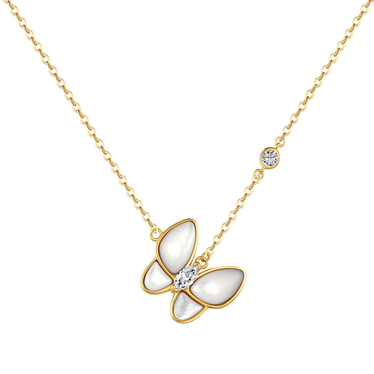 Collier Van cleef papillon en acier inoxydable