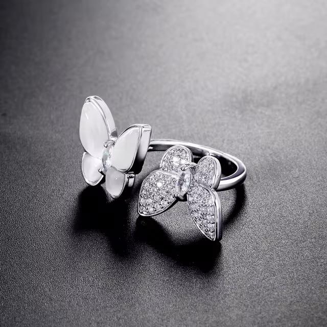 Bague Van cleef papillon en acier inoxydable