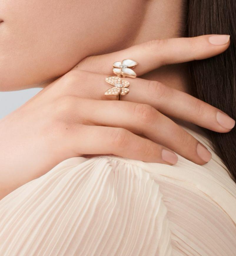 Bague Van cleef papillon en acier inoxydable
