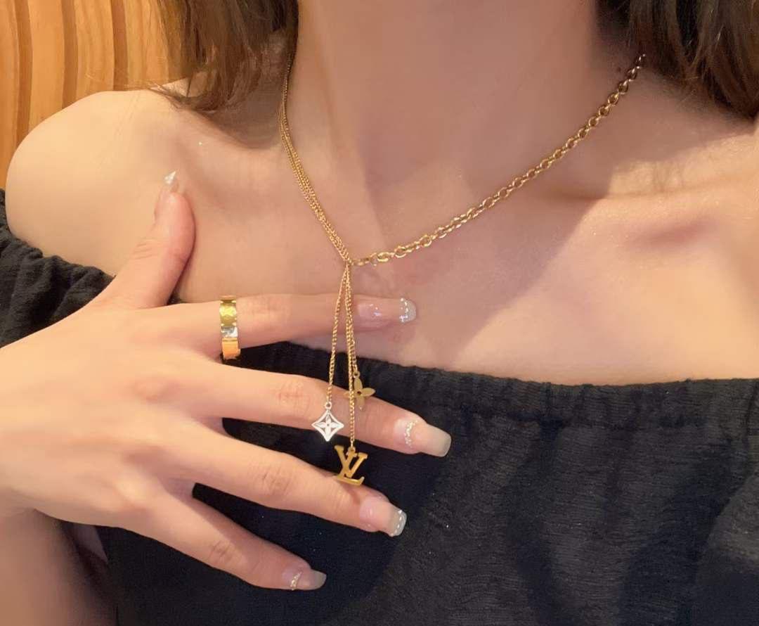 Collier femme doré en acier LOUIS VUITTON