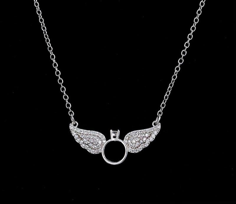 Collier Angel ring en acier inoxydable