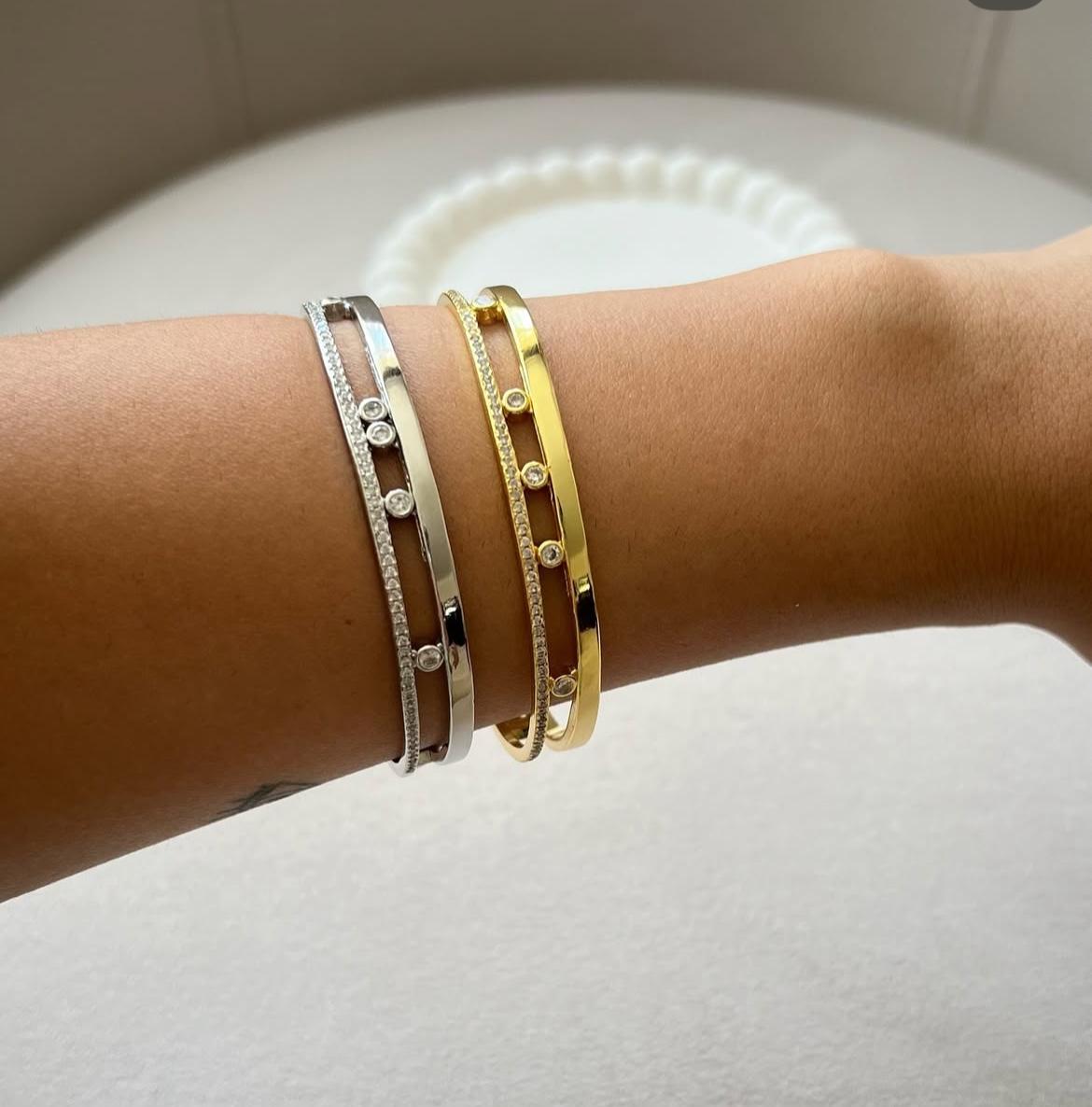 Bracelet MESSIKA avec strass en acier inoxydable