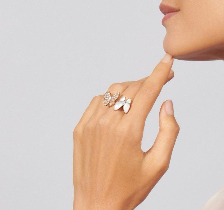 Bague Van cleef papillon en acier inoxydable