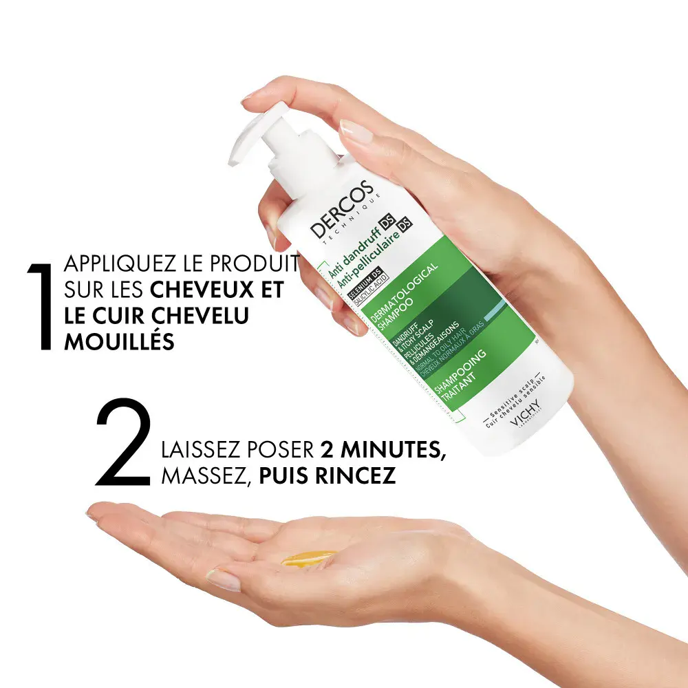 VICHY DERCOS ANTI-PELLICULAIRE SHAMPOOING TRAITANT CHEVEUX NORMAUX A GRAS 200ML