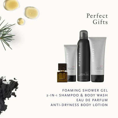 RITUALS COFFRET HOMME 4 BESTSELLERS 2INI SHOWER GEL 200ML + FOAMING SHOWER GEL 200ML + BODY LOTION 70ML + EAU DE PARFUM 15ML
