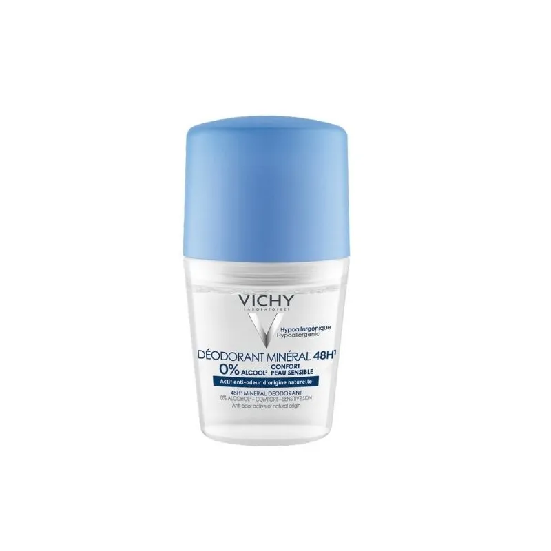 VICHY DEODORANT MINERAL 48H SANS SELS D'ALUMINIUM ROLL-ON 50ML