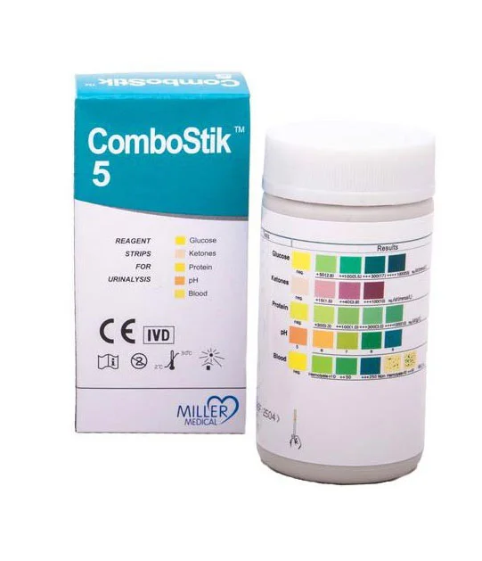 COMBOSTIK 5 BANDELETEES REACTIVES POUR L'ANALYSE URINAIRE