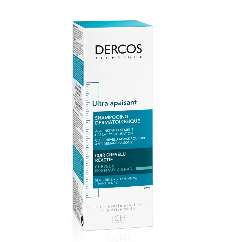 VICHY DERCOS ULTRA APAISANT SHAMPOOING SANS SULFATE CHEVEUX NORMAUX A GRAS 200ML