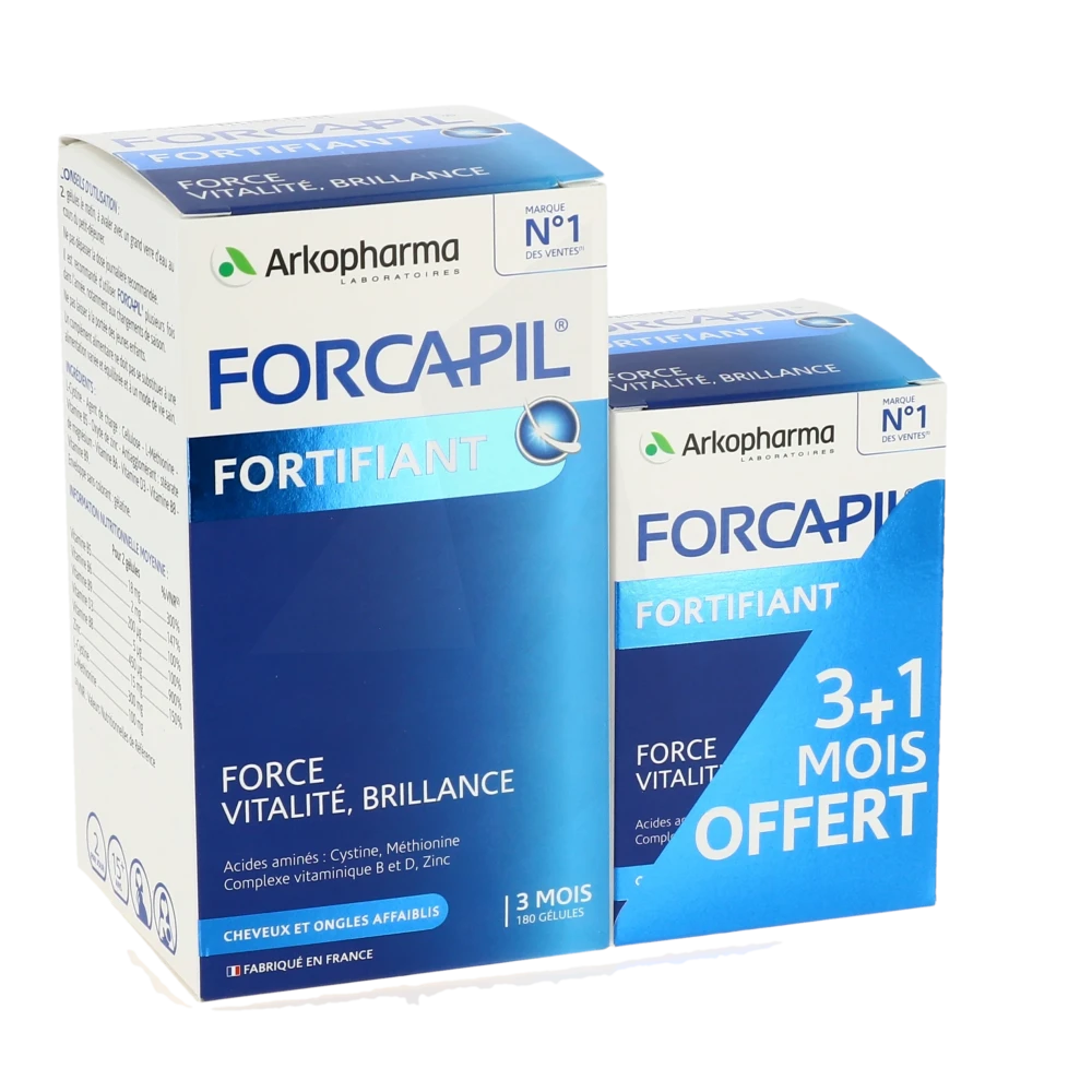 FORCAPIL FORTIFIANT FORCE VITALITE BRILLANCE B180 GELULES + FORCAPIL FORTIFIANT FORCE VITALITE BRILLANCE B60 GELULES OFFERT
