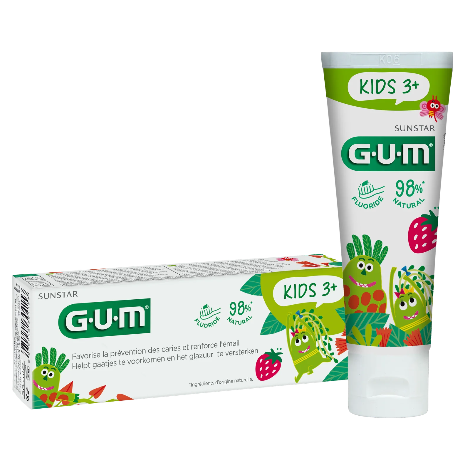 GUM DENTIFRICE KIDS 2-6ANS FRAISE 50ML REF 3000