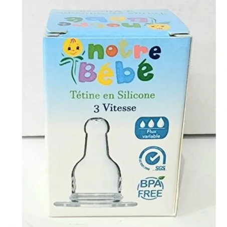 NOTRE BEBE TETINE SILICONE 3 VITESSE FLUX VARIABLE +0MOIS