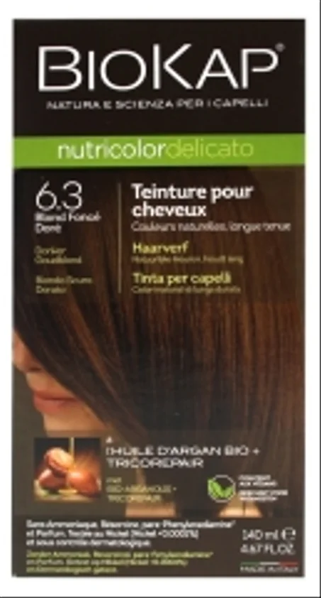 BIOKAP NUTRICOLOR DELICATO N6,3 BLOND FONCE DORE